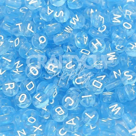 blue acrylic bracelet beads letters