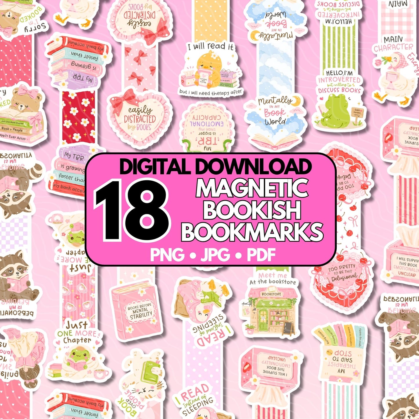 Bookish Quotes Magnetic Bookmark Bundle | Digital Download