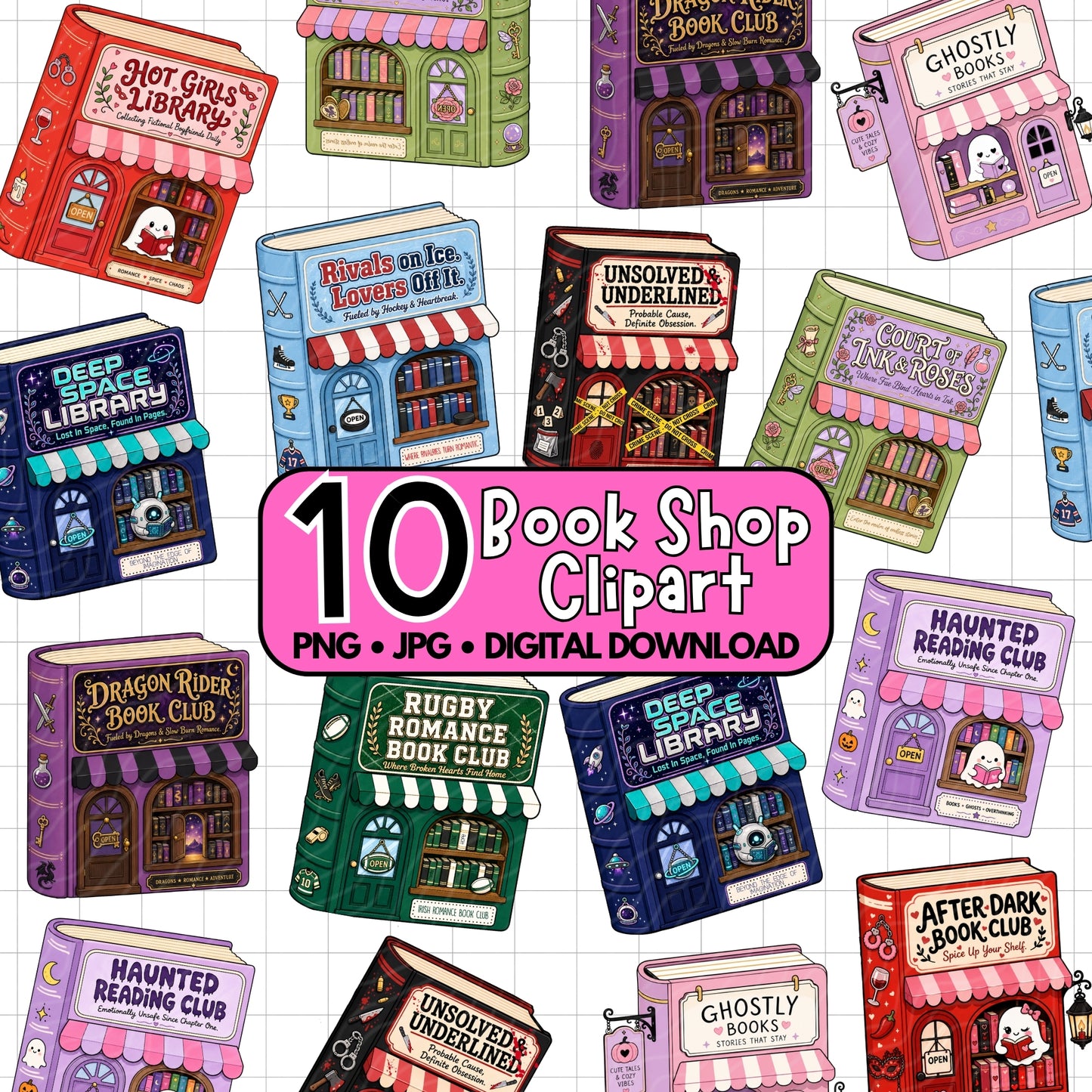 Book Shop Clipart Bundle | Digital Download