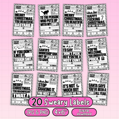 20x Christmas Sweary Thermal Bundle | Digital Download