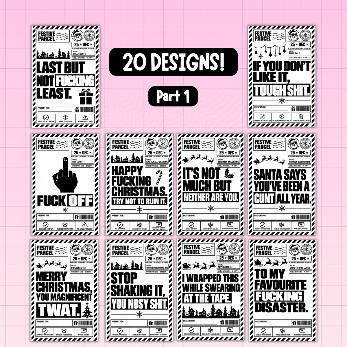20x Christmas Sweary Thermal Bundle | Digital Download