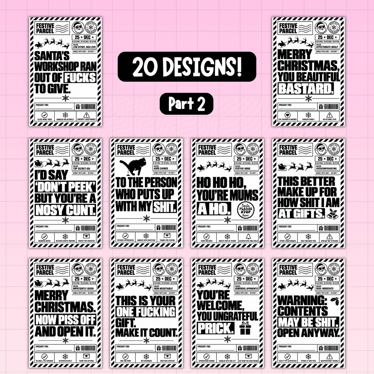 20x Christmas Sweary Thermal Bundle | Digital Download