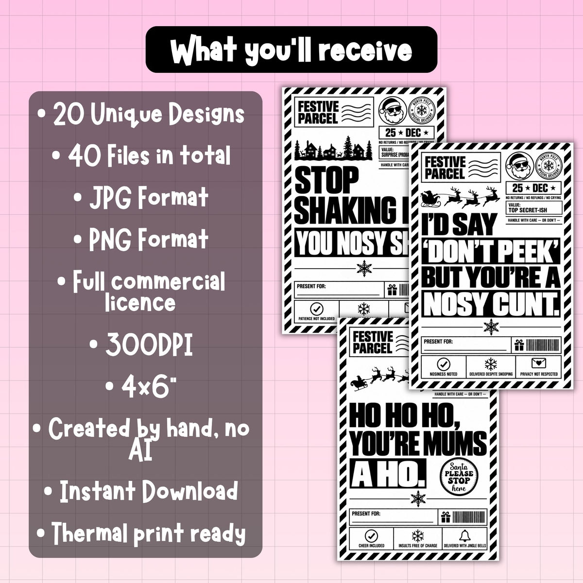 20x Christmas Sweary Thermal Bundle | Digital Download