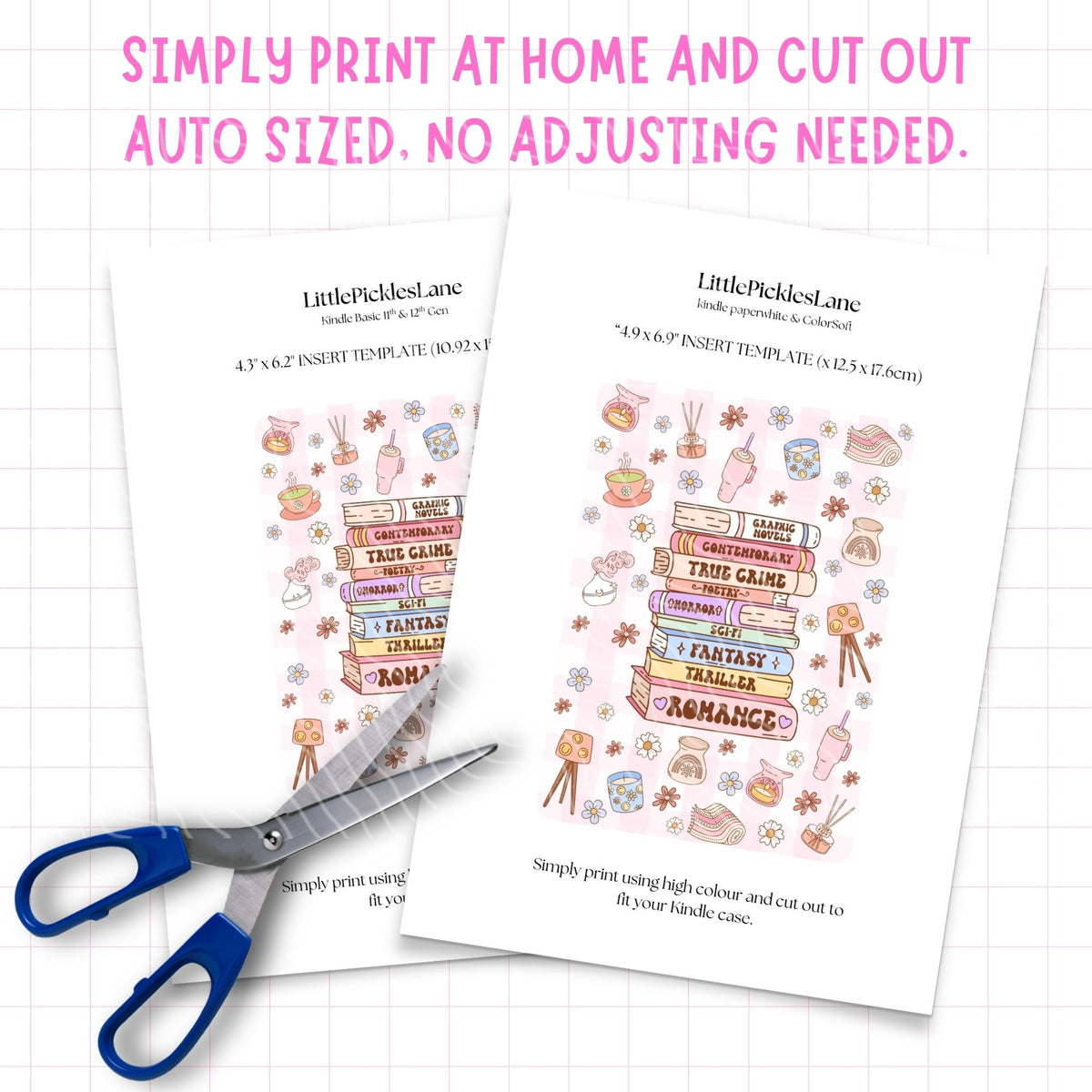 Kindle Inserts Design Kindle Case Inserts, Printable Insert for Kindles, Bookish Girls ...