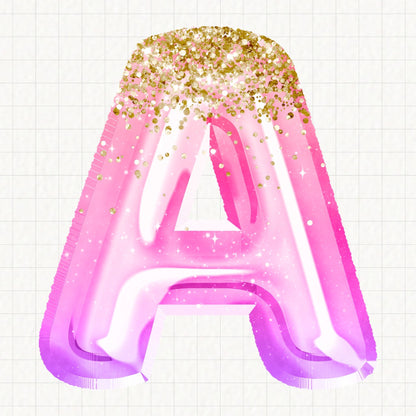 Princess Foil Balloons Alphabet | UV DTF