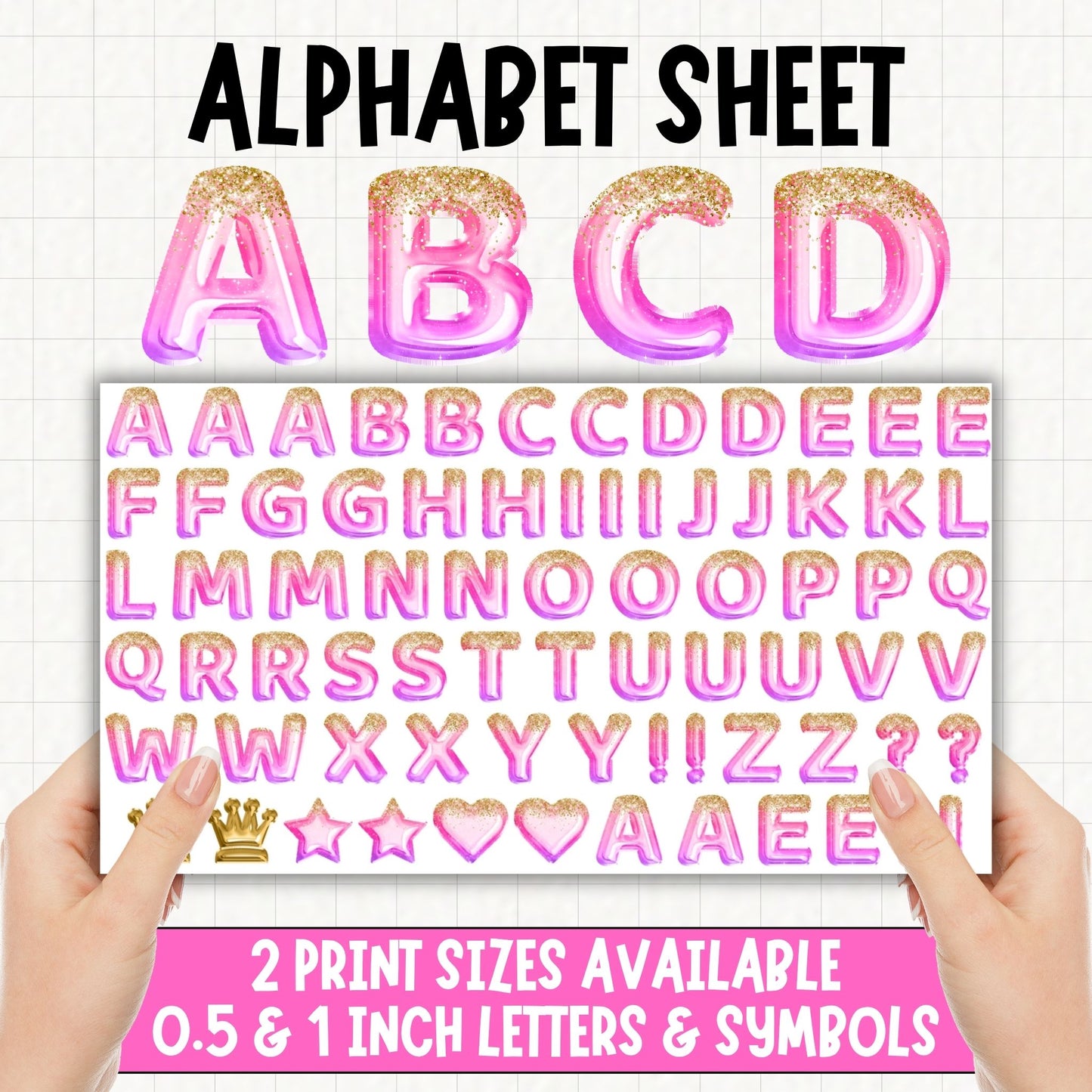 Princess Foil Balloons Alphabet | UV DTF