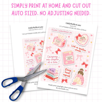 Bookish Girly Kindle Insert | Digital Download