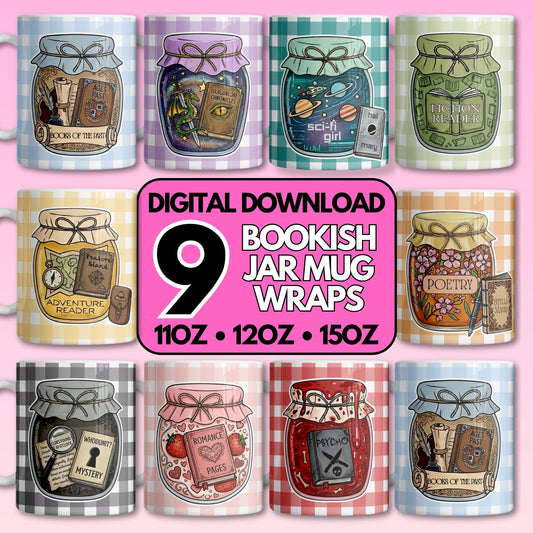 Bookish Jam Jar Mug Bundle | Digital Download