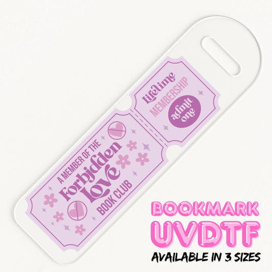 Forbidden Love Ticket | Bookmark UV DTF