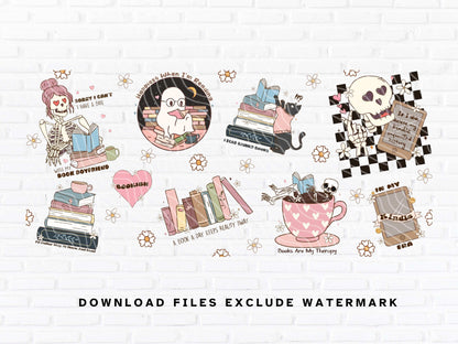 bookish tumbler wraps png digital download