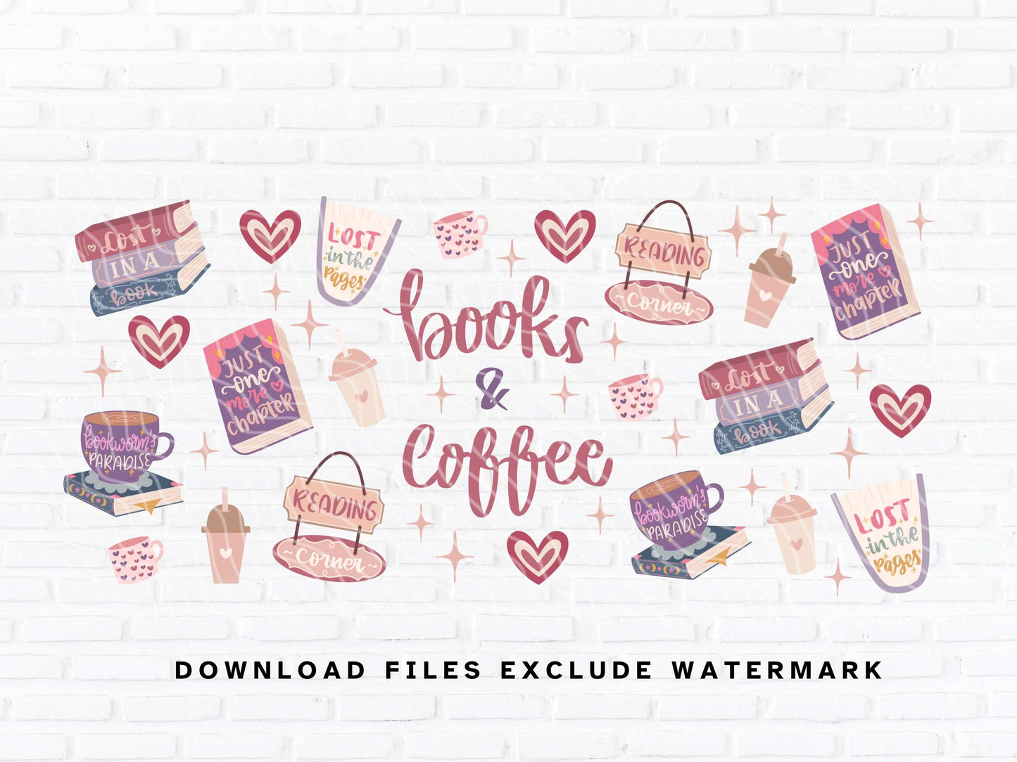 bookish and coffee sublimation designs png file