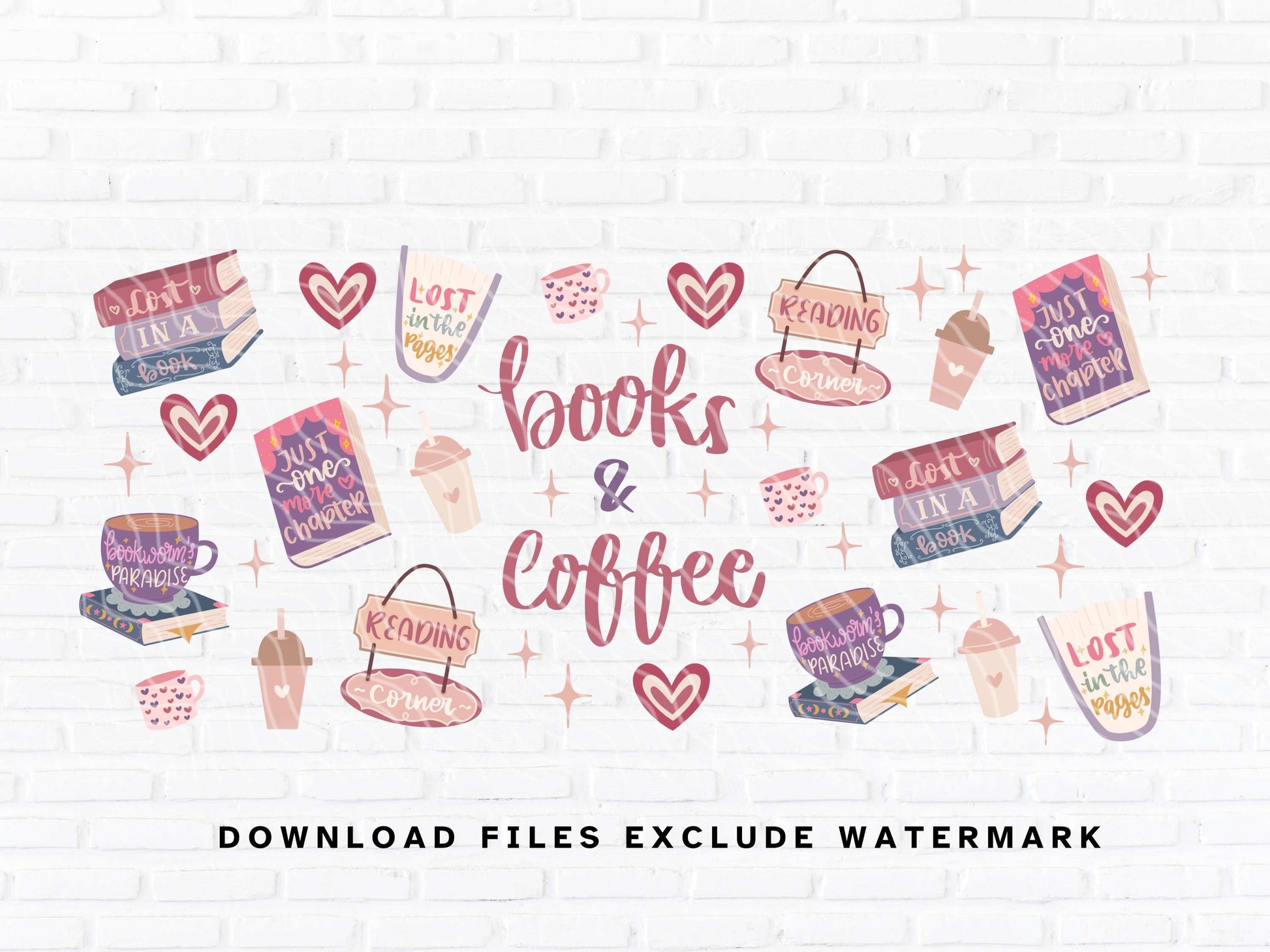 bookish and coffee sublimation designs png file