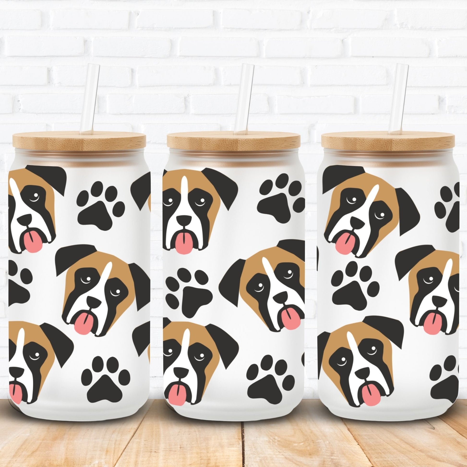 boxer dog uv dtf wrap for dog lovers