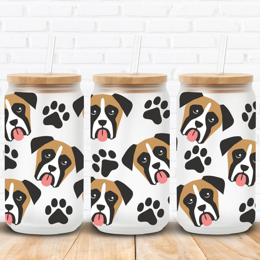 boxer dog uv dtf wrap for dog lovers