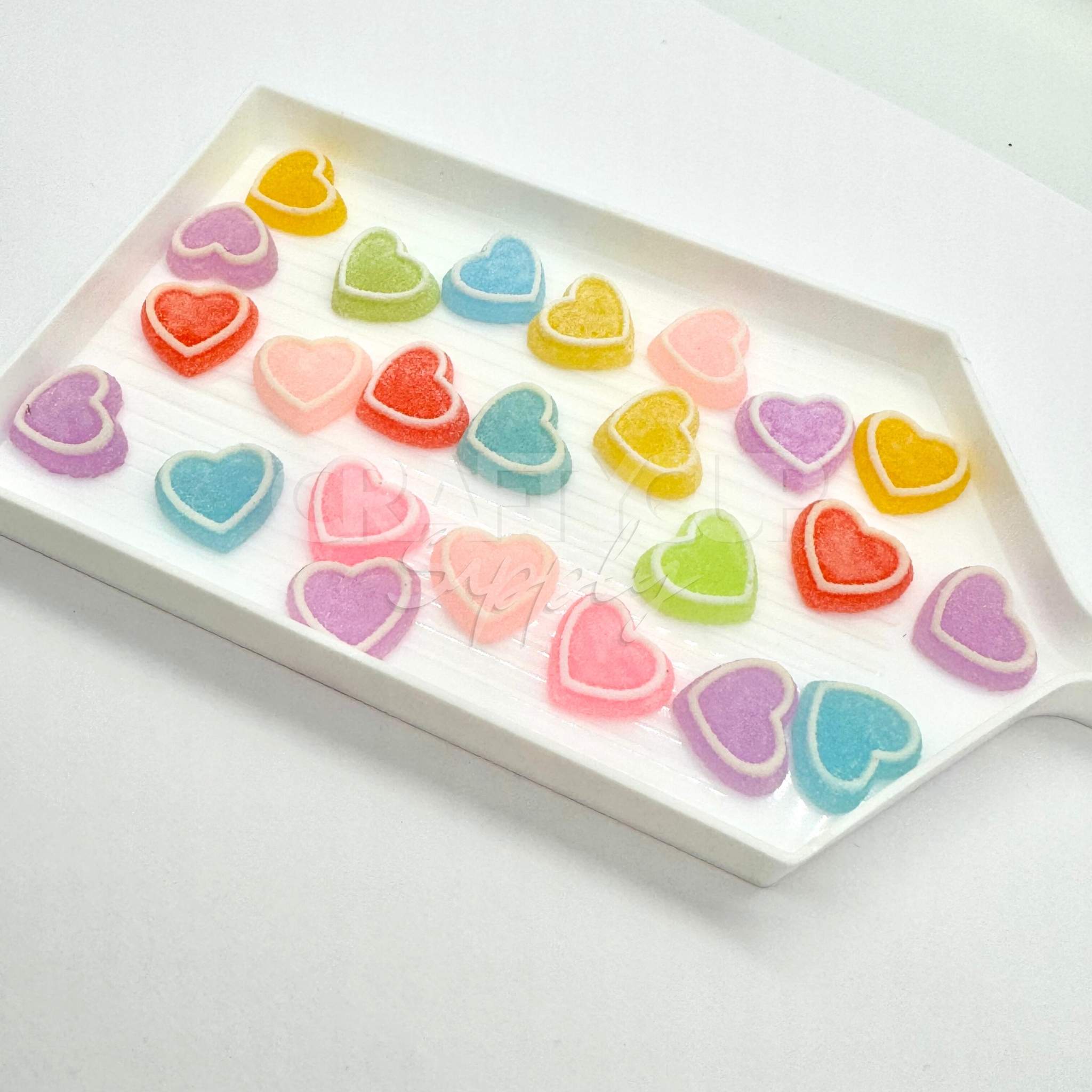 Sugar Heart Cabochons (Pack of 10)