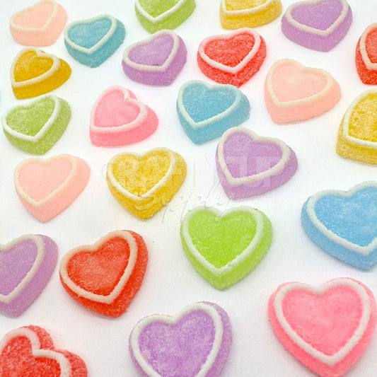 Sugar Heart Cabochons (Pack of 10)