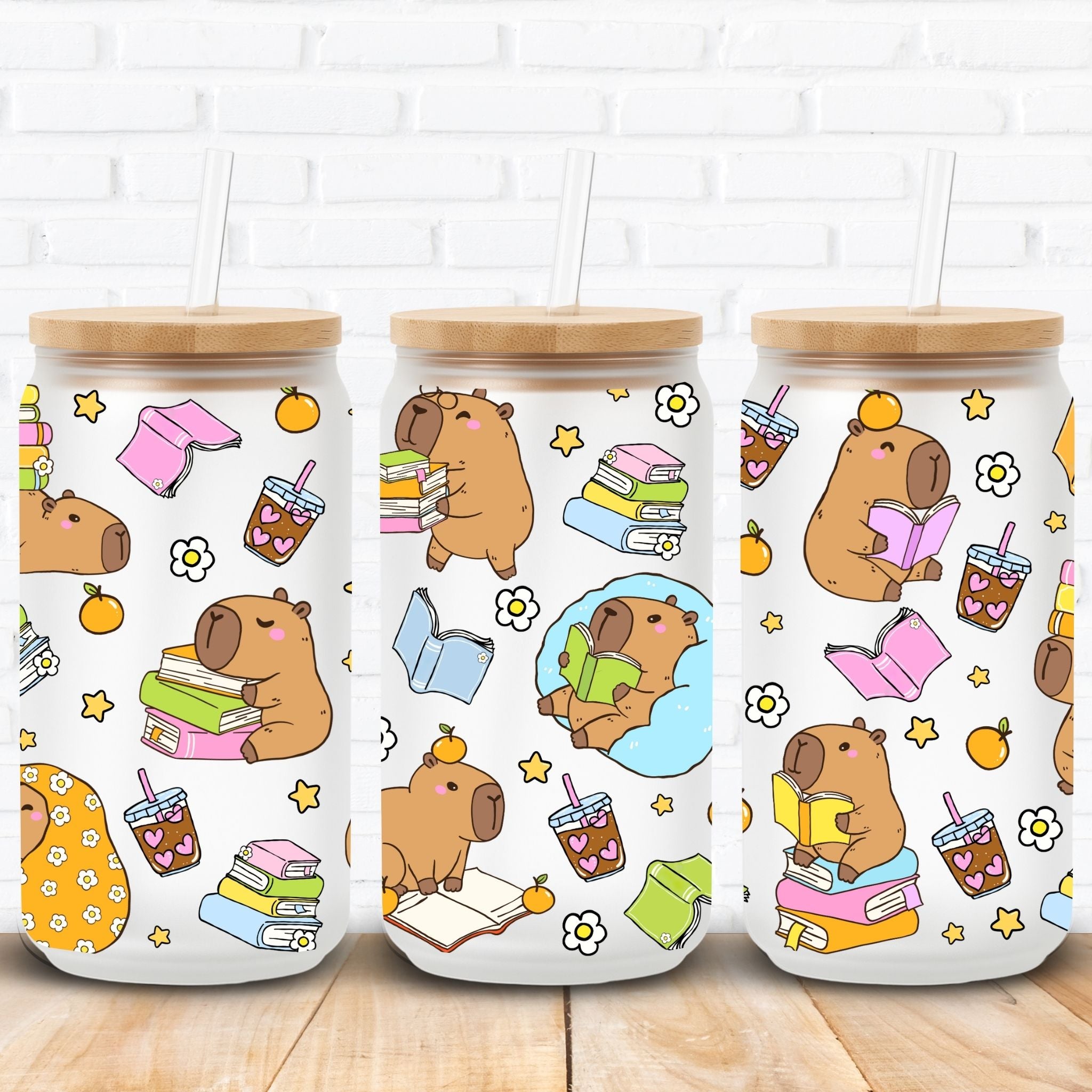 Capybara Bookish Reading Club 16oz Can UVDTF Wrap – CraftyCupSupply
