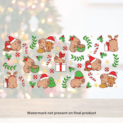 Capybara Christmas | UV DTF Wrap