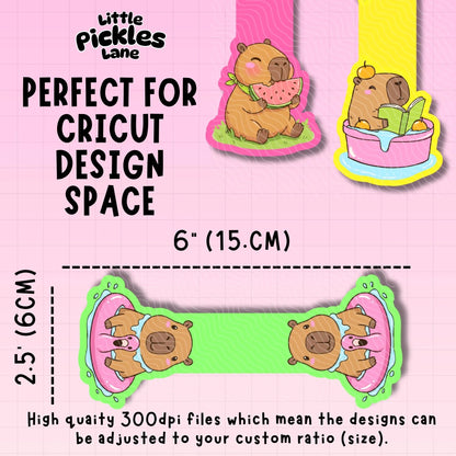 Capybara Magnetic Bookmark Bundle | Digital Download