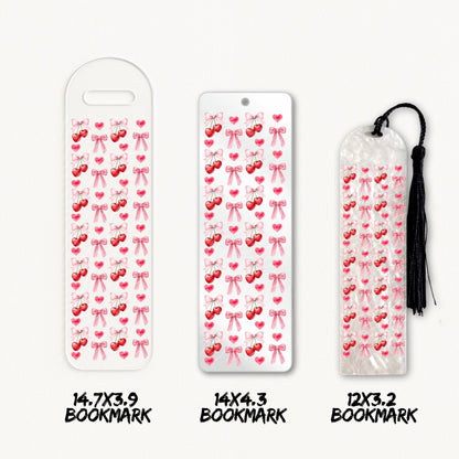 Cherry Bows | Bookmark UV DTF