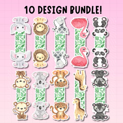 Jungle Animals Magnetic Bookmark Bundle | Digital Download