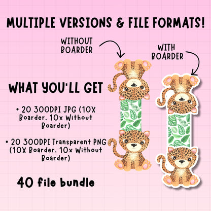 Jungle Animals Magnetic Bookmark Bundle | Digital Download