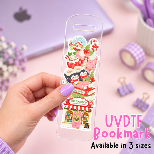 Christmas Bookstore | Bookmark UV DTF