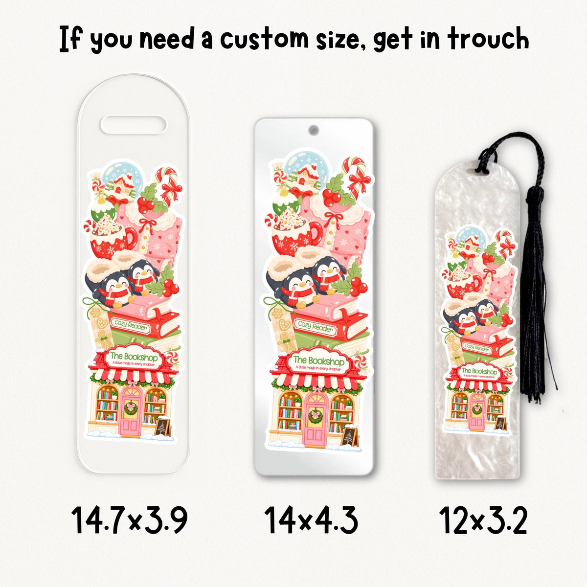 Christmas Bookstore | Bookmark UV DTF