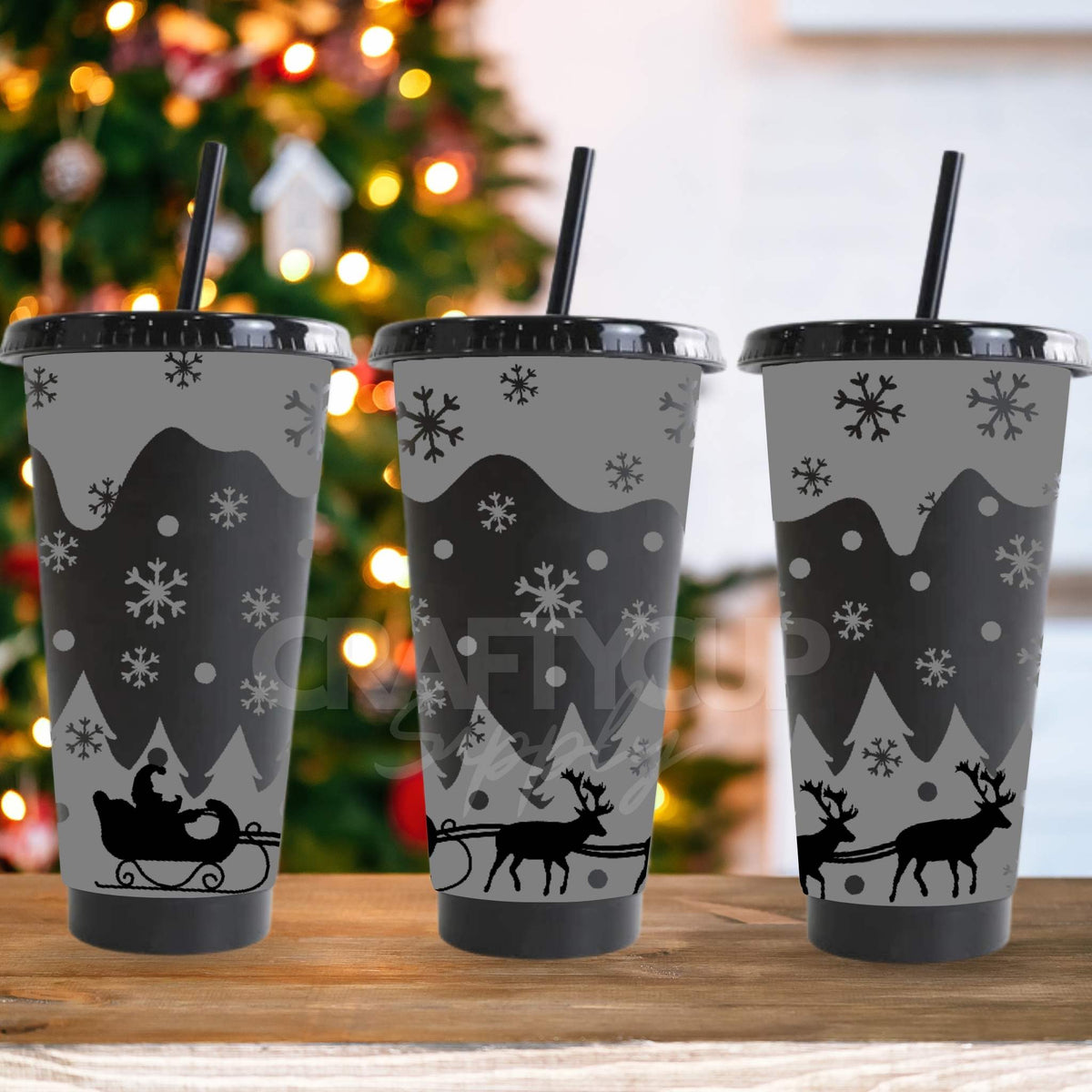 Winter Scene | Cold Cup UV DTF Wrap