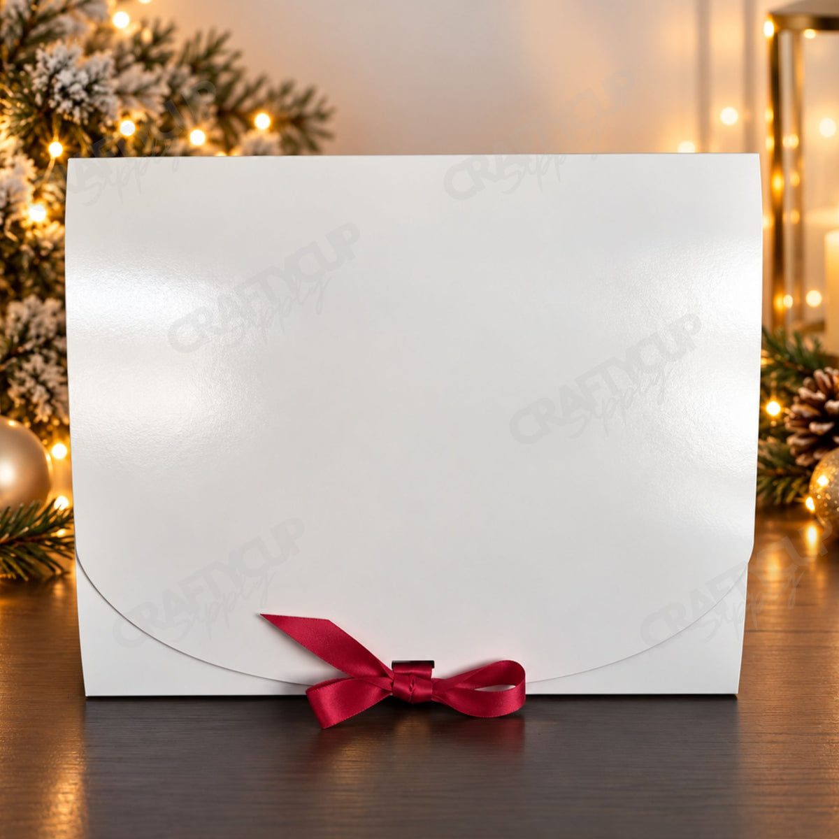 Christmas Blank Gift Box with Ribbon