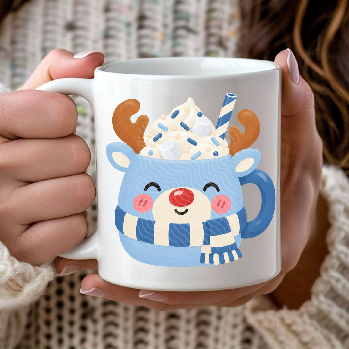 Christmas Cocoa Mugs Clipart Bundle | Digital Download