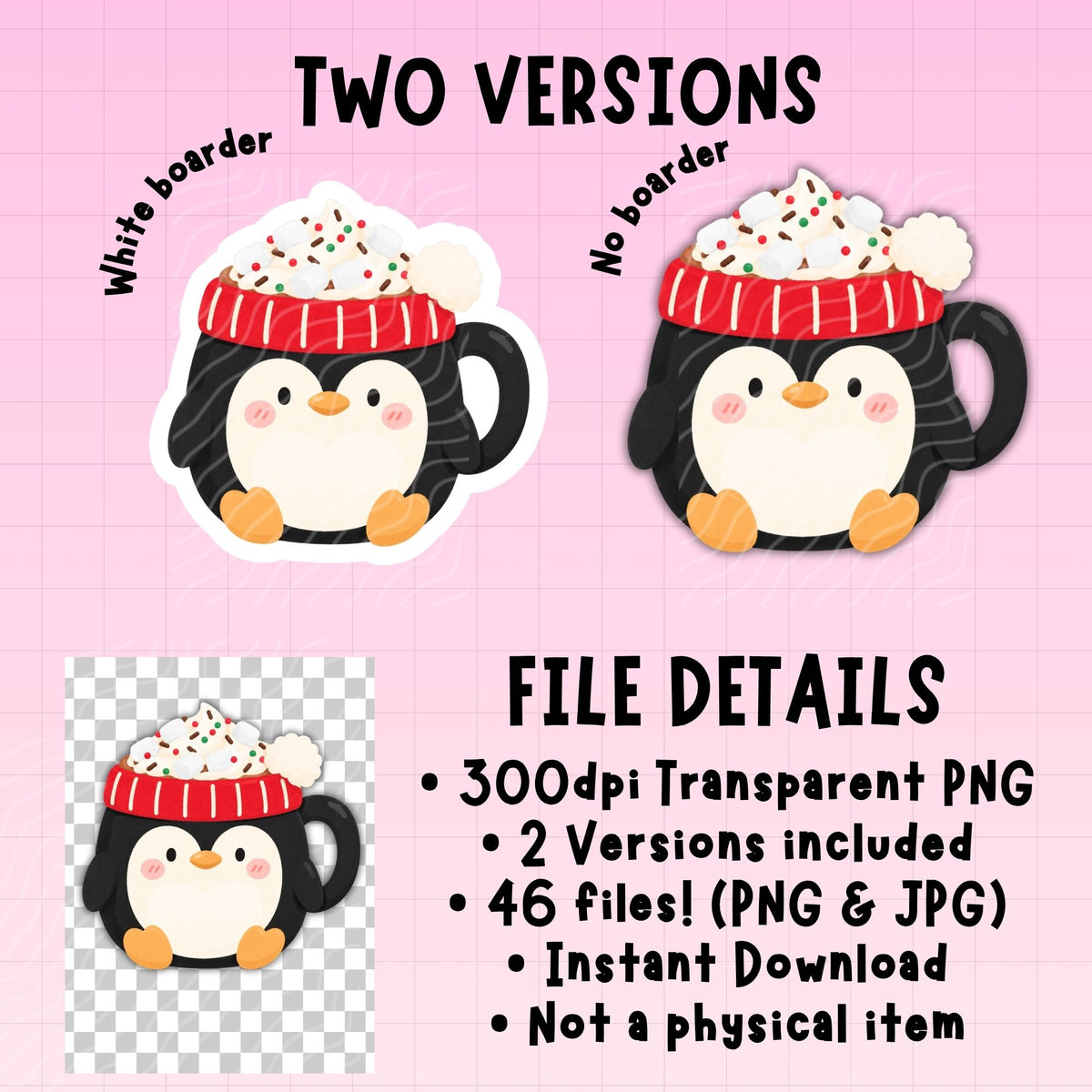 Christmas Cocoa Mugs Clipart Bundle | Digital Download