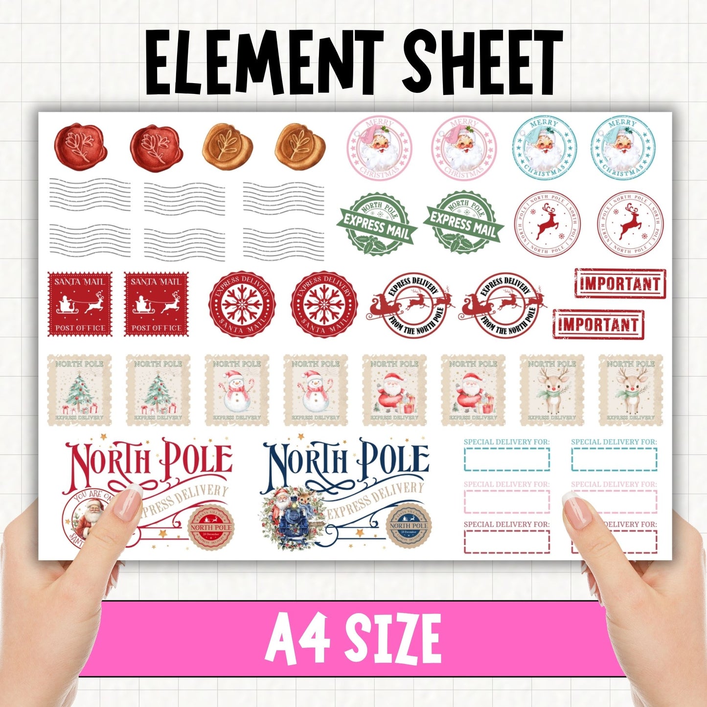 North Pole Mail | UV DTF Element Sheet