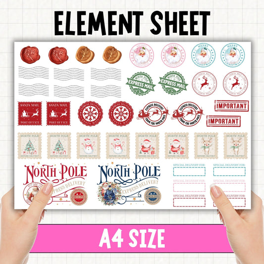 North Pole Mail | UV DTF Element Sheet