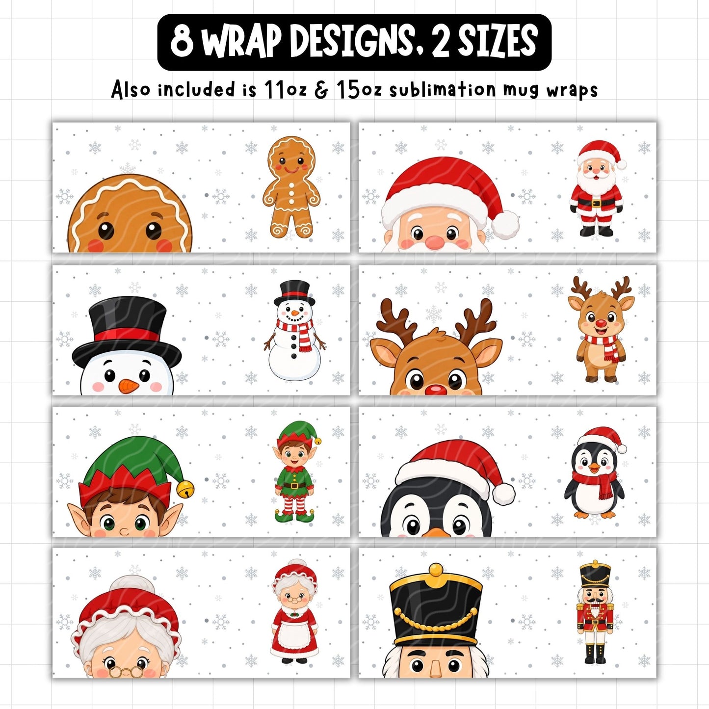 Christmas Mug Mouth Wrap & Clipart Bundle | Digital Download