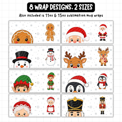 Christmas Mug Mouth Wrap & Clipart Bundle | Digital Download