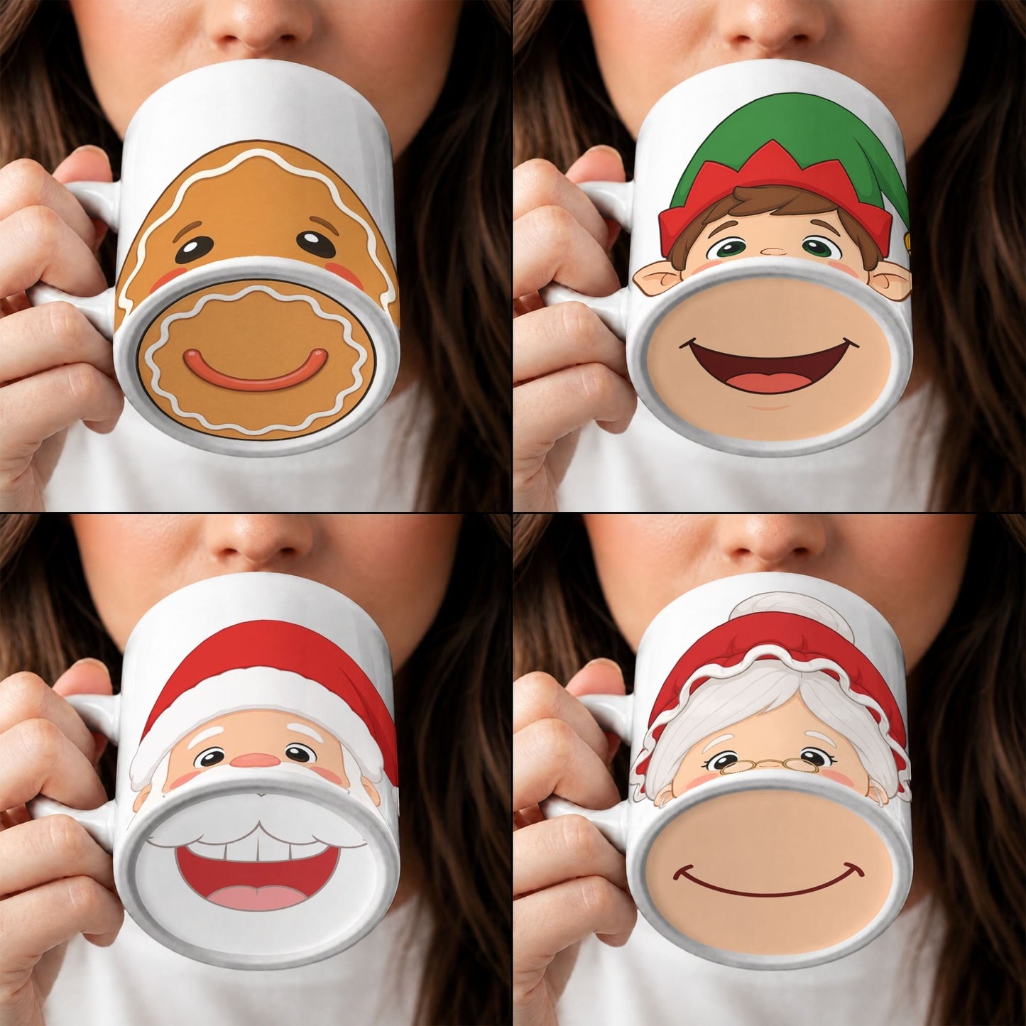 Christmas Mug Mouth Wrap & Clipart Bundle | Digital Download
