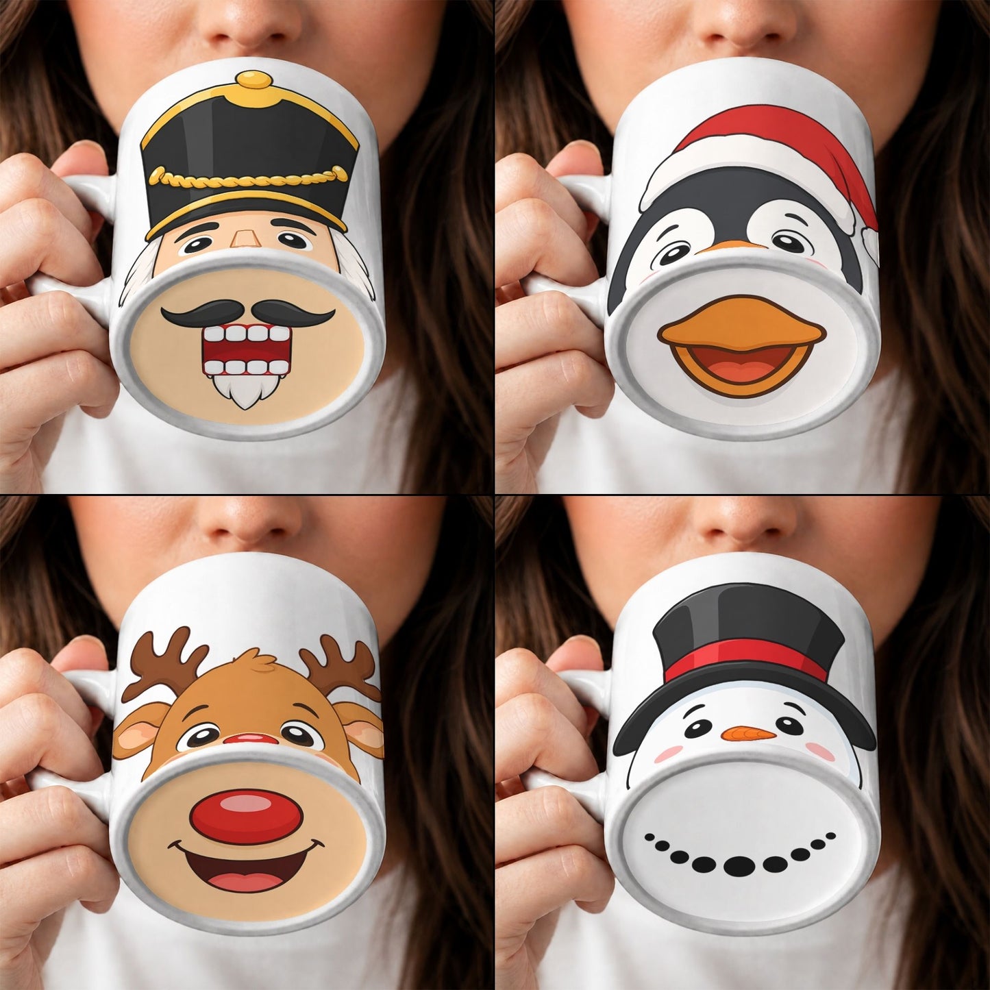 Christmas Mug Mouth Wrap & Clipart Bundle | Digital Download