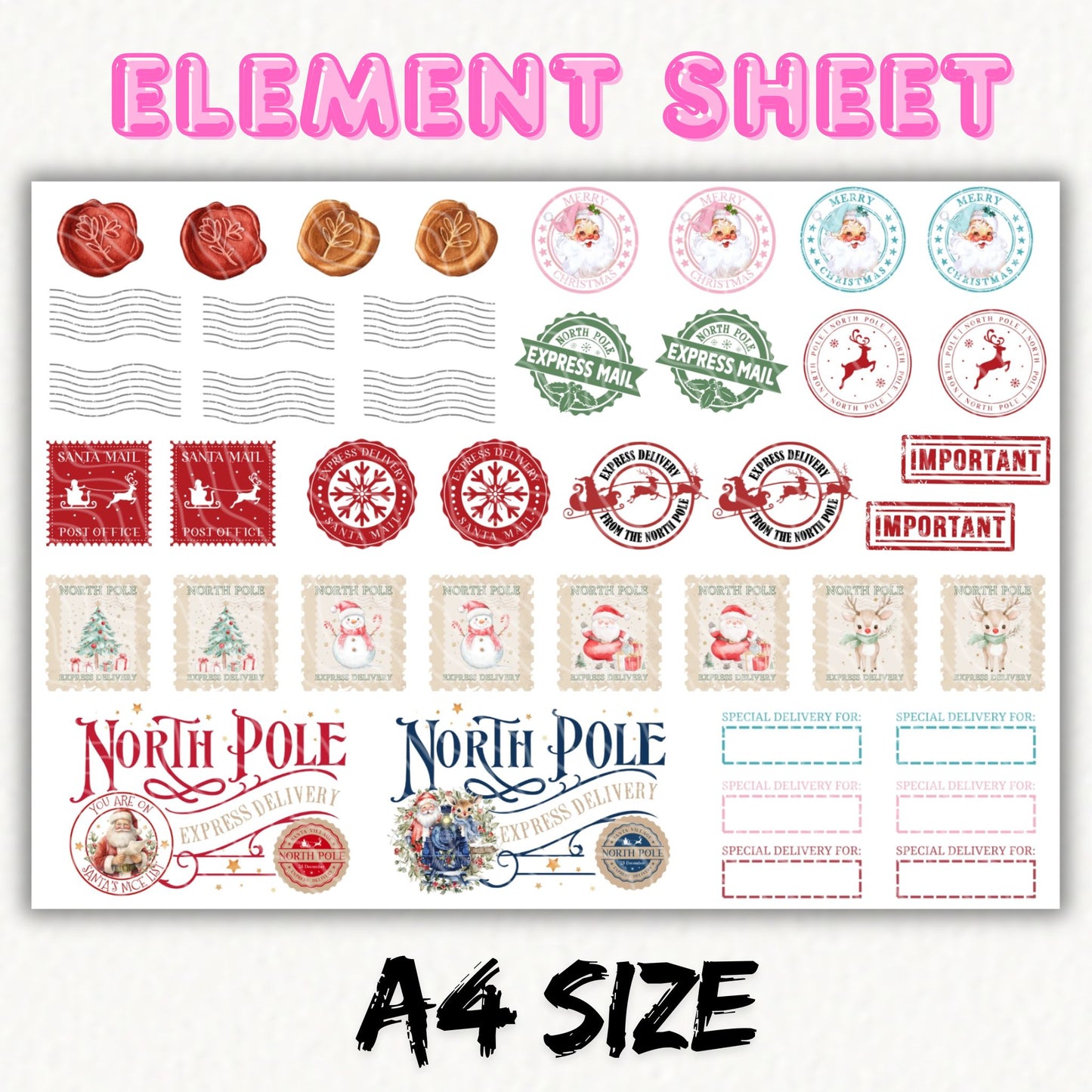 North Pole Mail | UV DTF Element Sheet