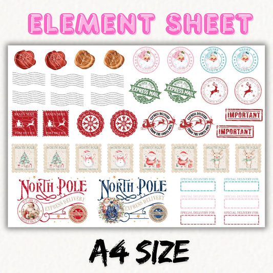 North Pole Mail | UV DTF Element Sheet