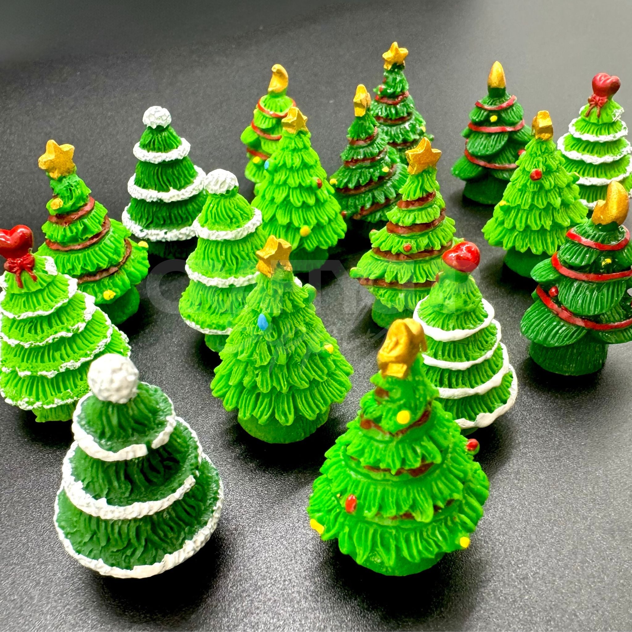 resin christmas tree cabochons