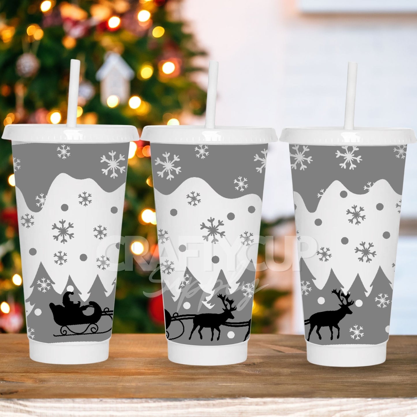 Christmas Scene | Cold Cup UV DTF Wrap