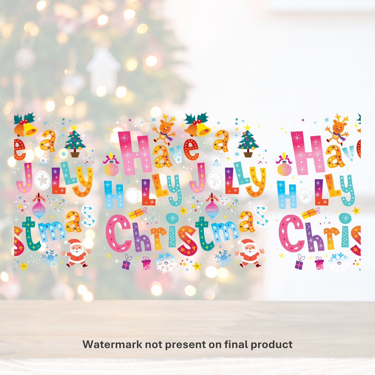 Holly Jolly Christmas | UV DTF Wrap