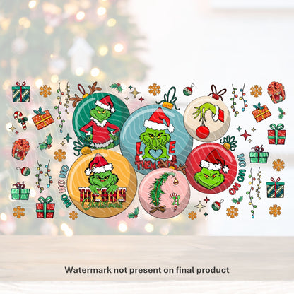 Grinchmas Baubles | UV DTF Wrap