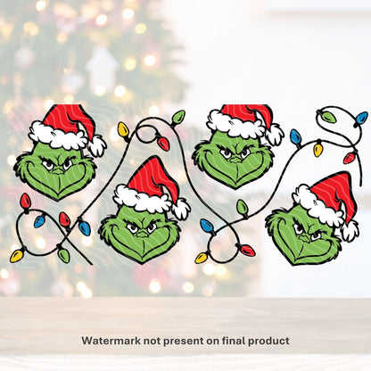 Grinch Lights | UV DTF Wrap