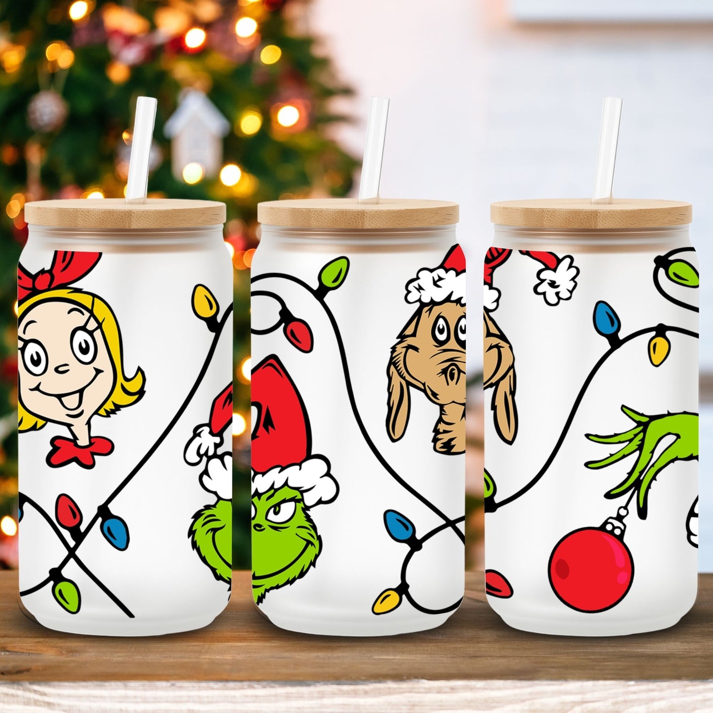 Grinch Family Lights | UV DTF Wrap