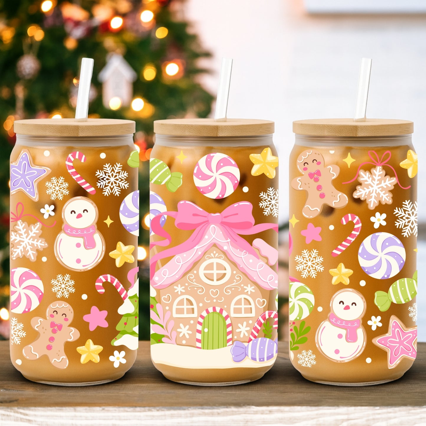 Gingerbread Cookies Scene | UV DTF Wrap