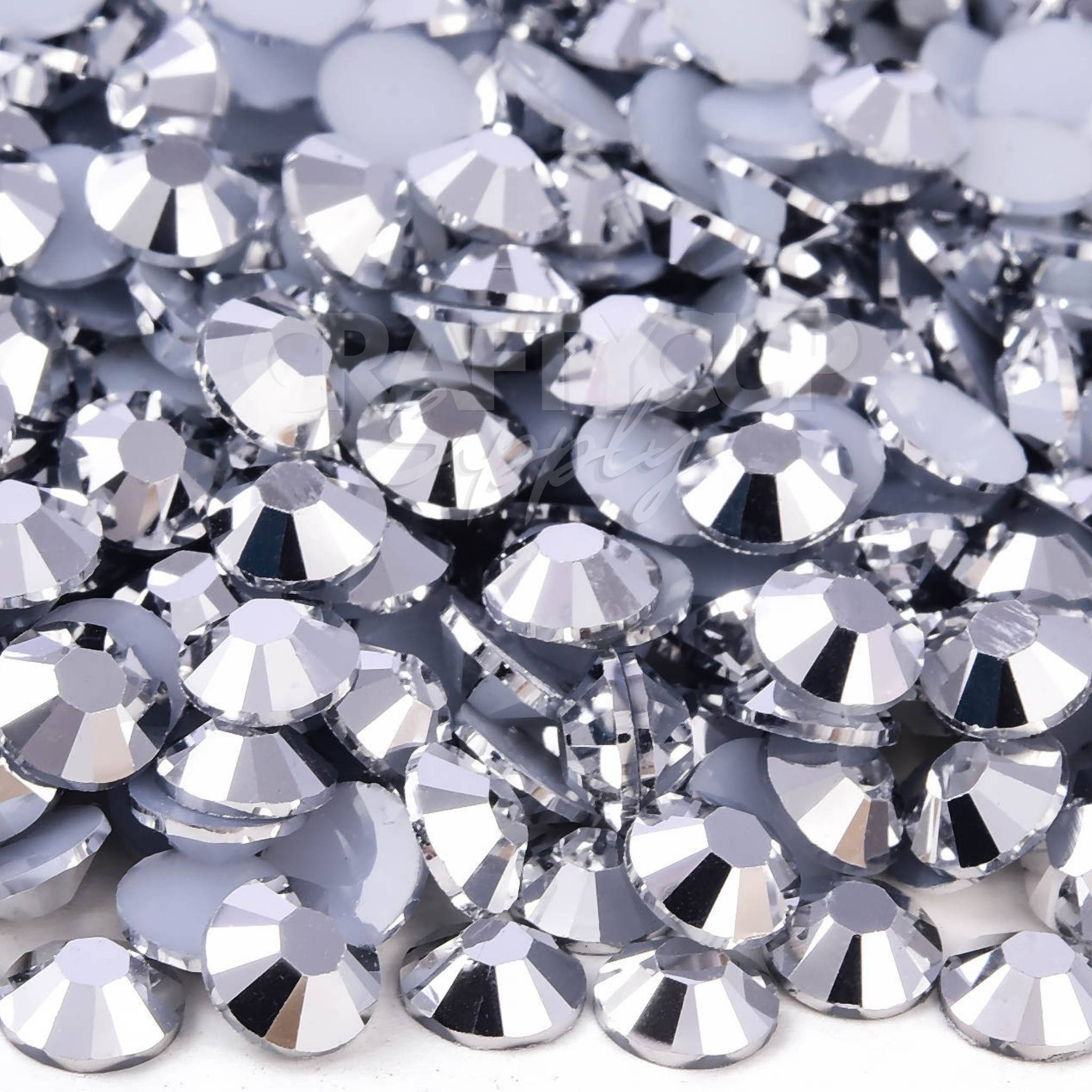 Metallic Silver 5mm (SS20) Non Hot Fix Flat Back Rhinestones | UK ...