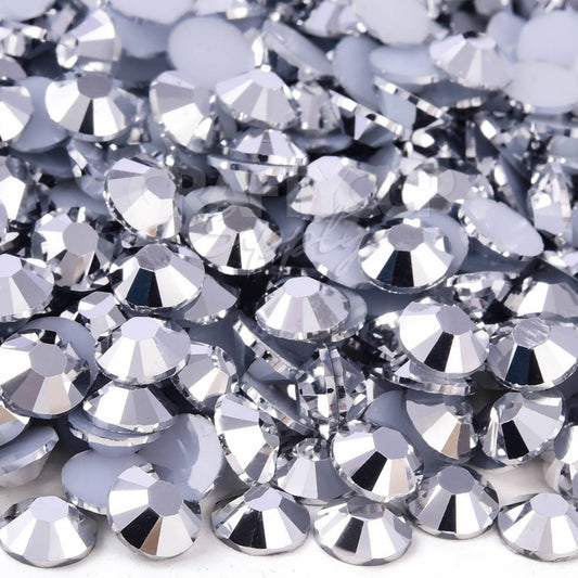 chrome silver metallic rhinestones