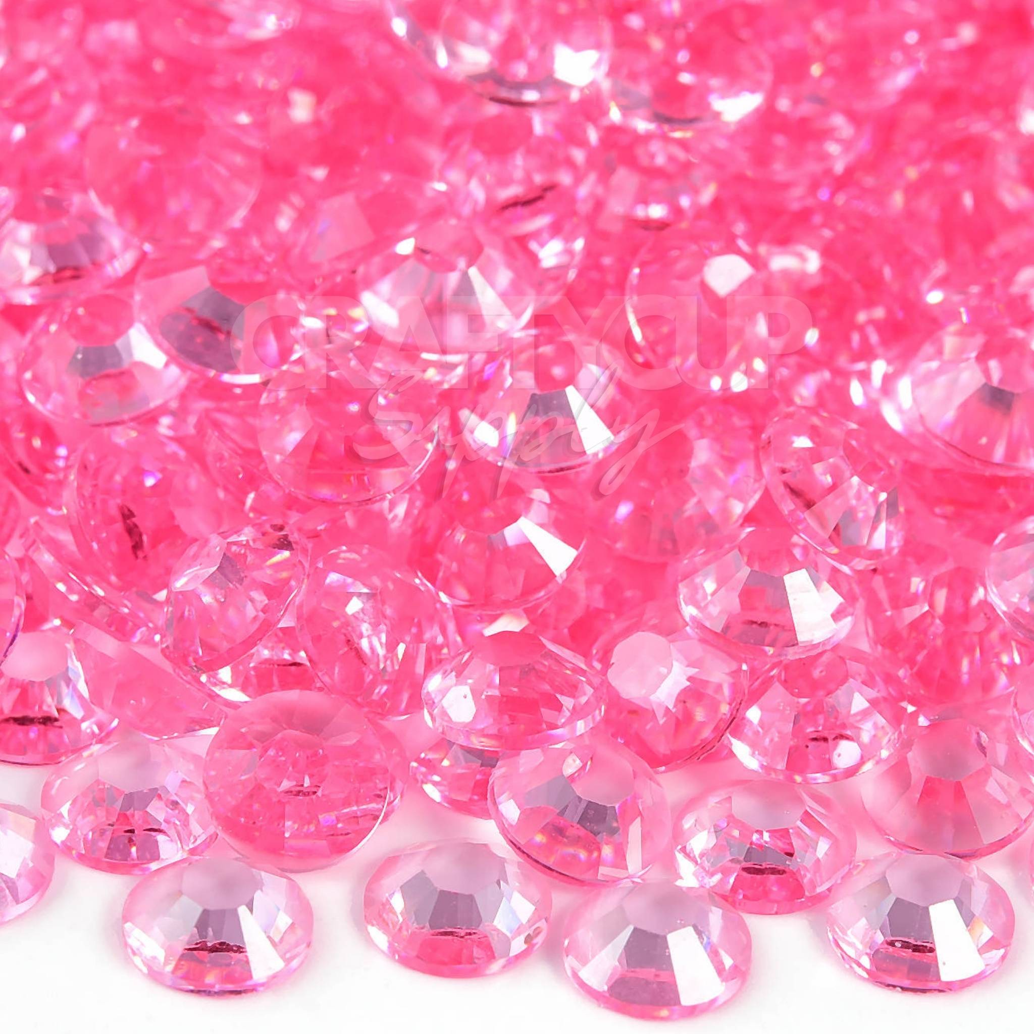 clear pink flatback resin jelly rhinestones